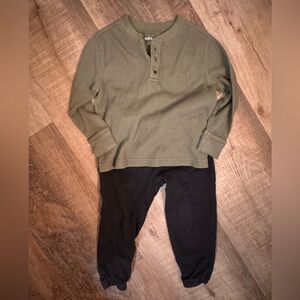 Old Navy Kids' Green Henley Long Sleeve Tee